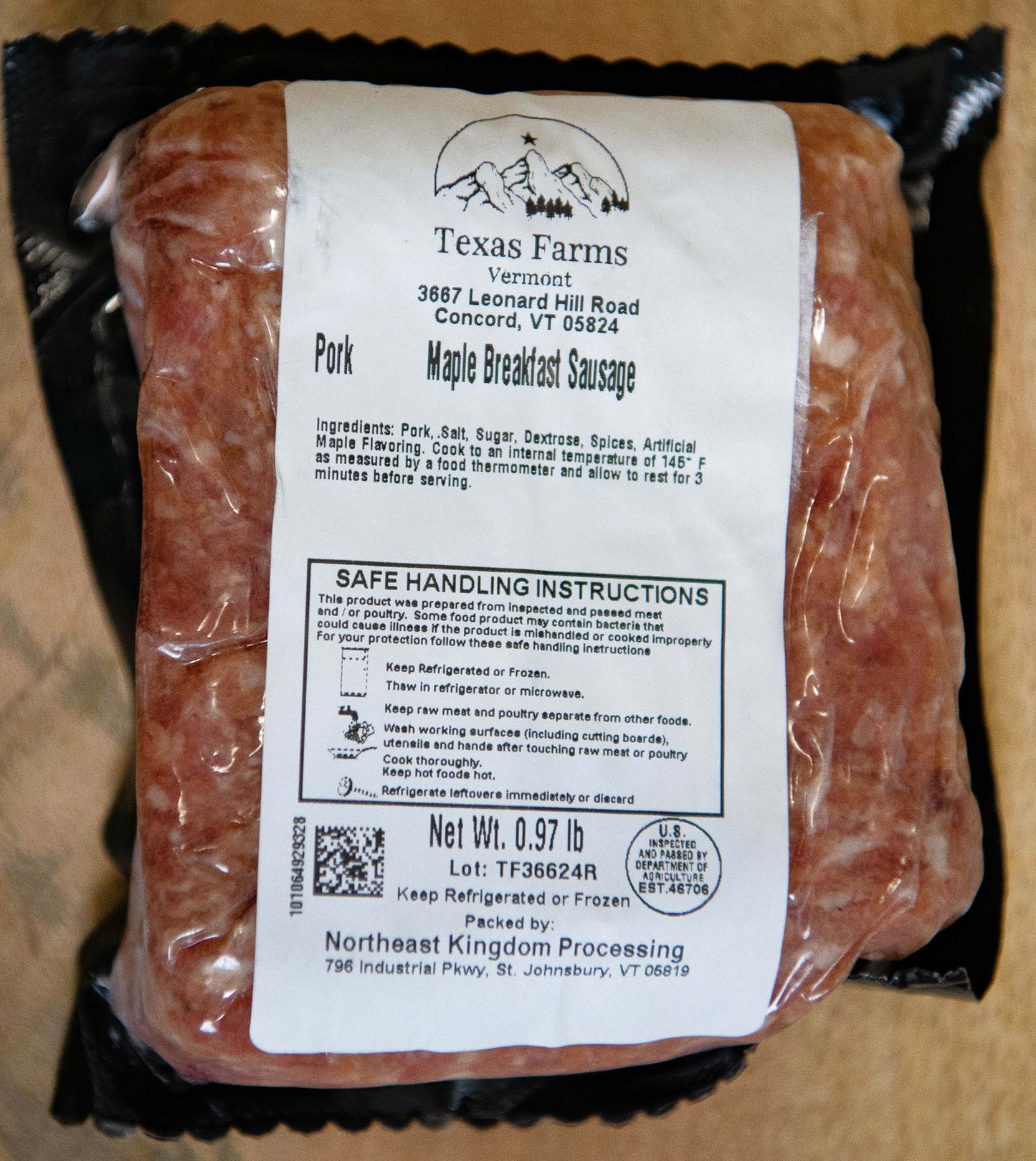 Ground VT Maple Breakfast Sausage